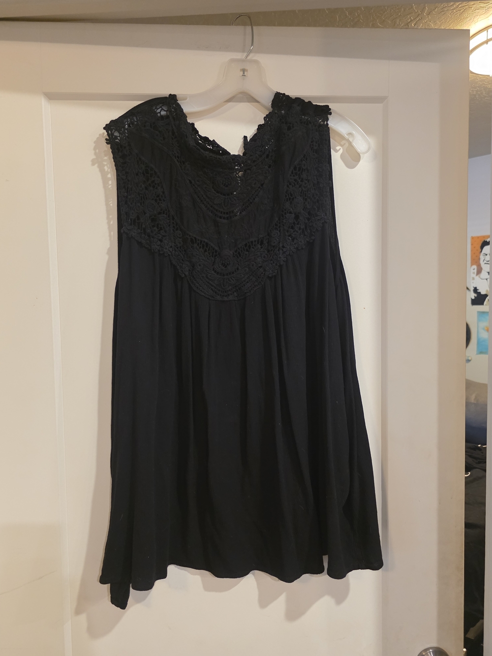 torrid Black Crochet Yoke Sleeveless Top